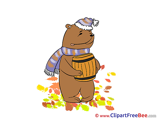 Bear Honey Clipart Autumn Illustrations
