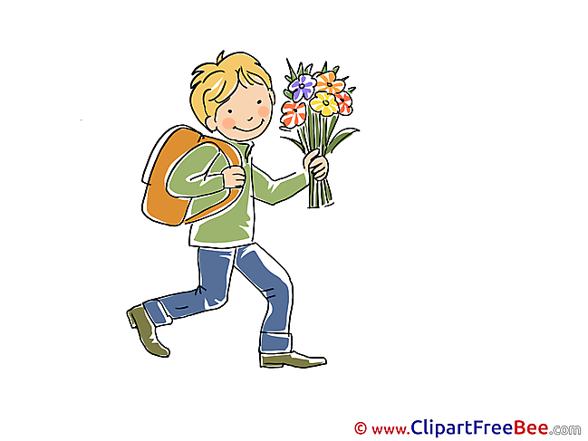 Flowers Boy Clipart Autumn Illustrations