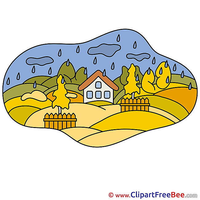 Little House Rain Cliparts Autumn for free