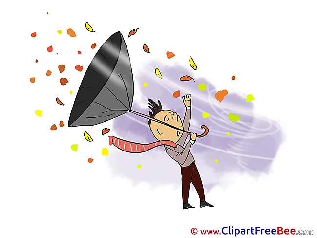 Wind Umbrella Autumn Illustrations for free