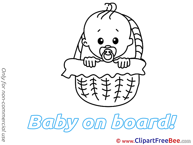Basket Boy Baby on board download Illustration