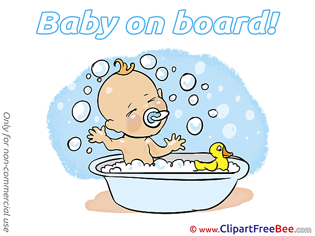 Bathing free Illustration Baby on board