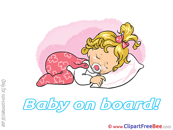 Bed free Illustration Baby on board