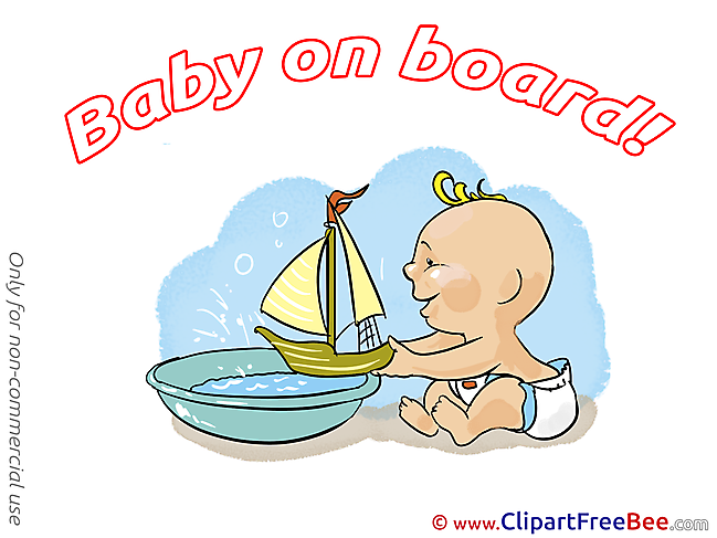 Boat free Illustration Baby on board