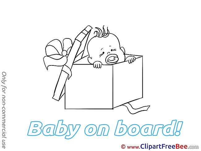Box printable Illustrations Baby on board
