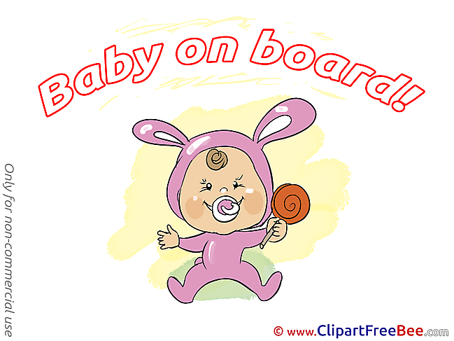 Candy Baby on board Clip Art for free