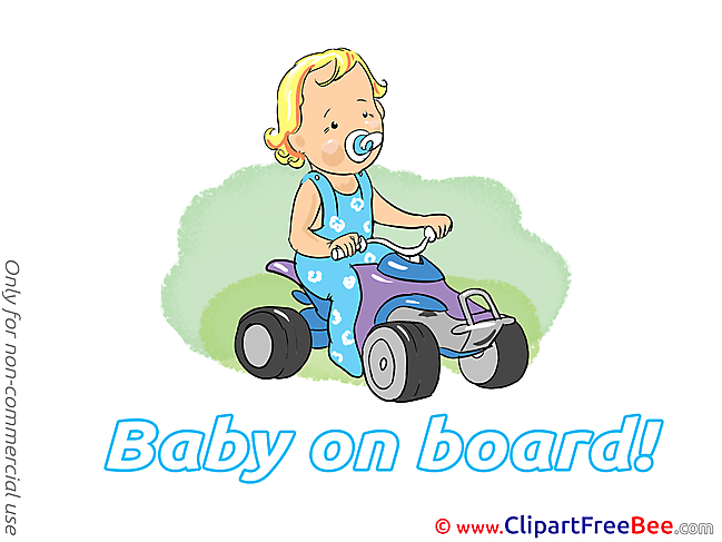 Car download Baby on board Illustrations
