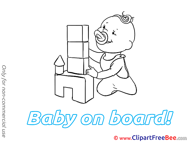 Castle Baby on board Clip Art for free