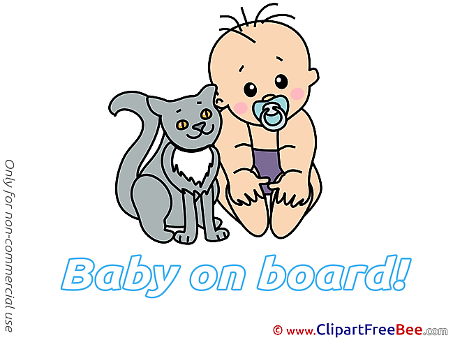 Cat Baby on board free Images download