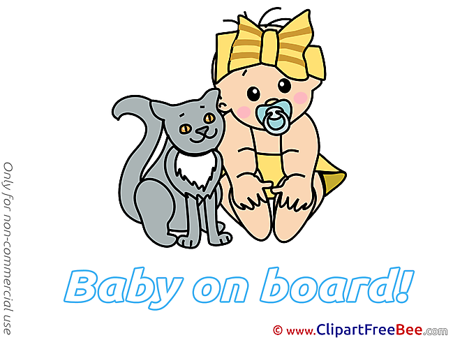 Cat Pics Baby on board free Cliparts
