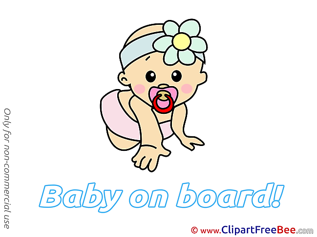Clipart Crouch Baby on board Illustrations