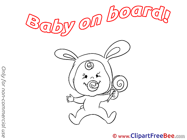 Coloring Candy download Clipart Baby on board Cliparts