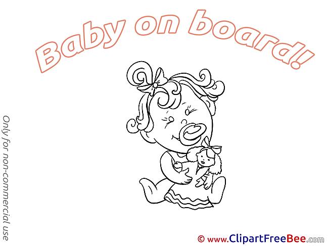 Doll Clipart Baby on board Illustrations