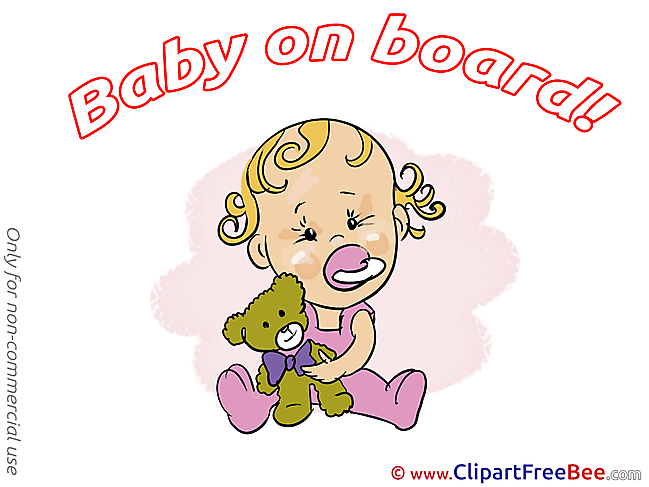 Girl Teddy Bear Clip Art download Baby on board