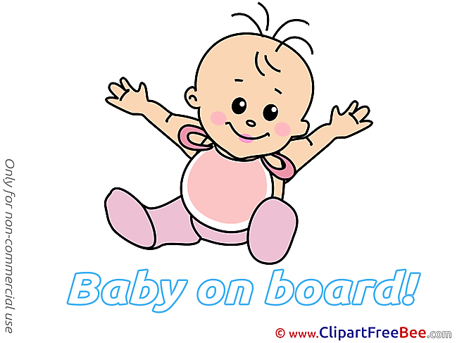 Happy Clipart Baby on board Illustrations