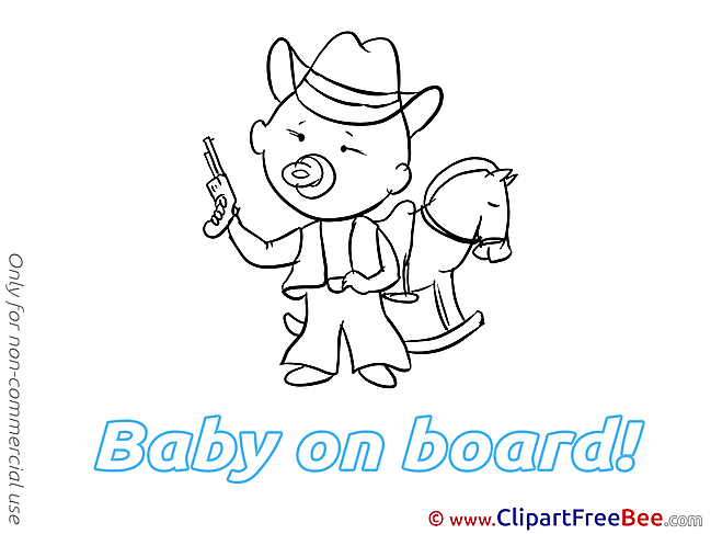Horse Cowboy free Illustration Baby on board