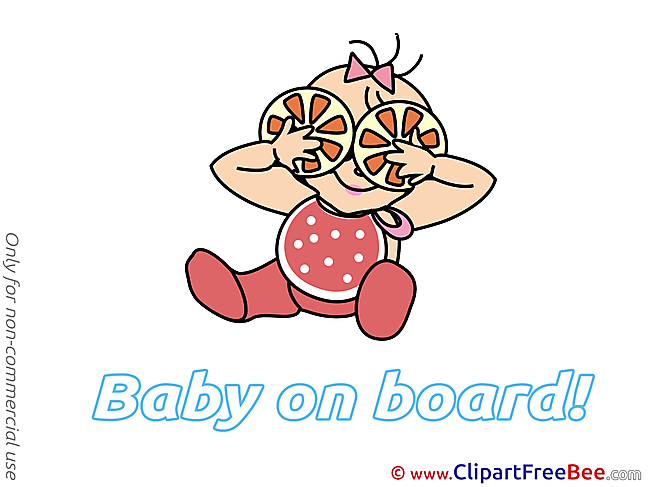 Orange free Illustration Baby on board