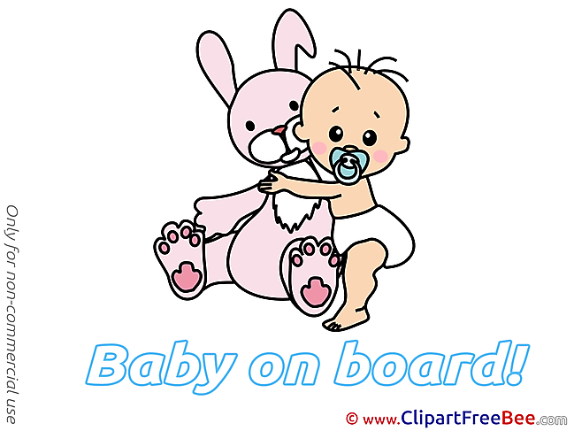 Rabbit Pics Baby on board free Cliparts