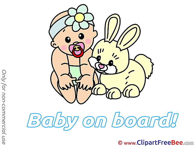 Rabbit Pics Baby on board free Image
