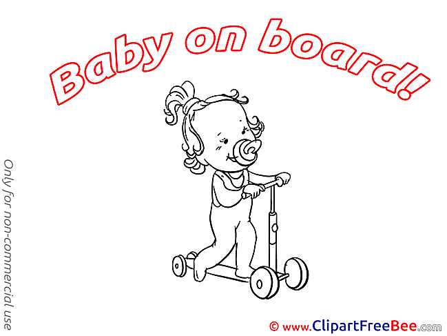 Scooter Clipart Baby on board Illustrations