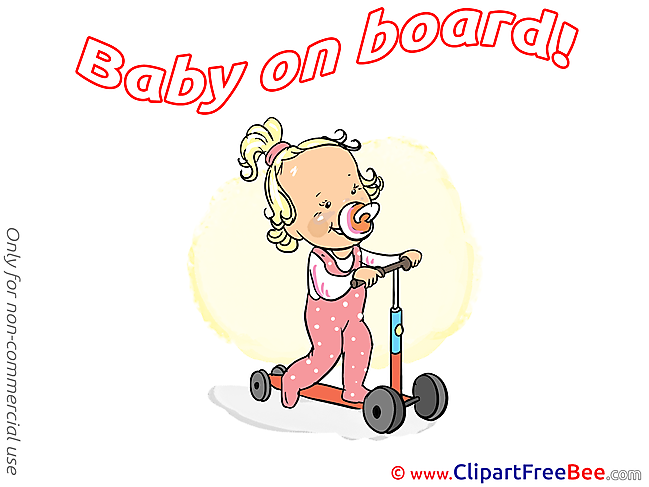 Scooter Pics Baby on board Illustration