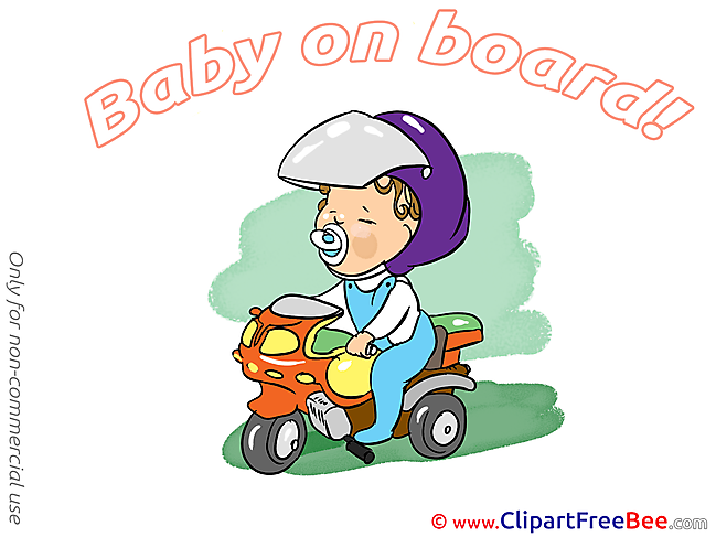 Scooter printable Illustrations Baby on board