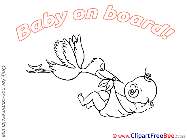 Stork free Cliparts Baby on board