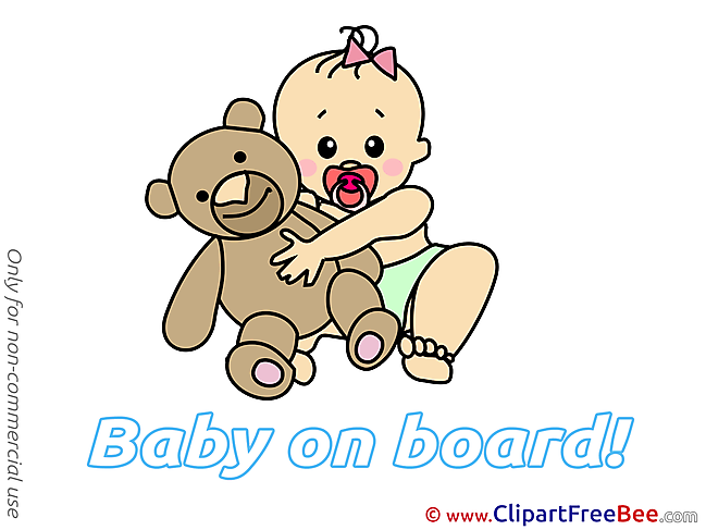 Teddy Bear Clipart Baby on board Illustrations