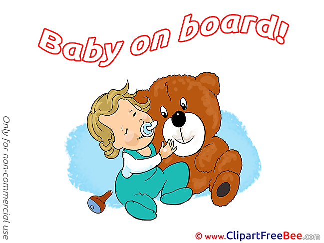 Teddy Bear free Cliparts Baby on board