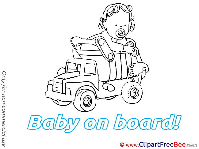 Truck download Baby on board Illustrations