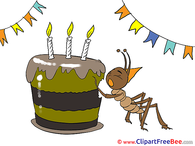 Ant Cake Birthday Illustrations for free