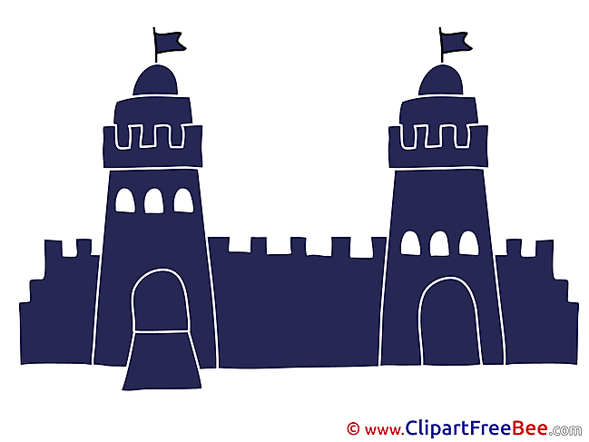 Flags Towers Wall Castle Clipart free Illustrations