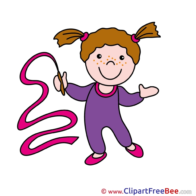 Gymnast Ribbon printable Illustrations for free