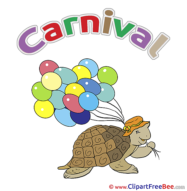 Balloons Turtle Pics Carnival Illustration