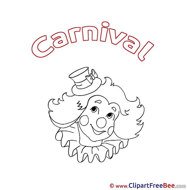 Clown Coloring printable Carnival Images