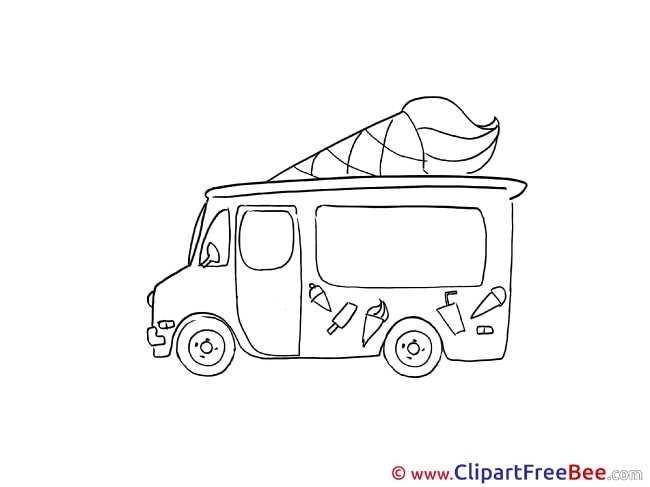 Drawing Ice Cream Truck Clipart free Illustrations