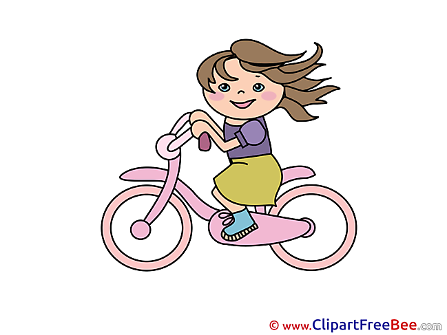 Bicycle Girl Clipart free Image download