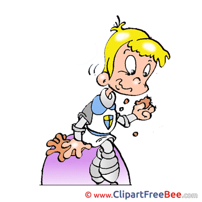 Knight Boy Eating download Clip Art for free