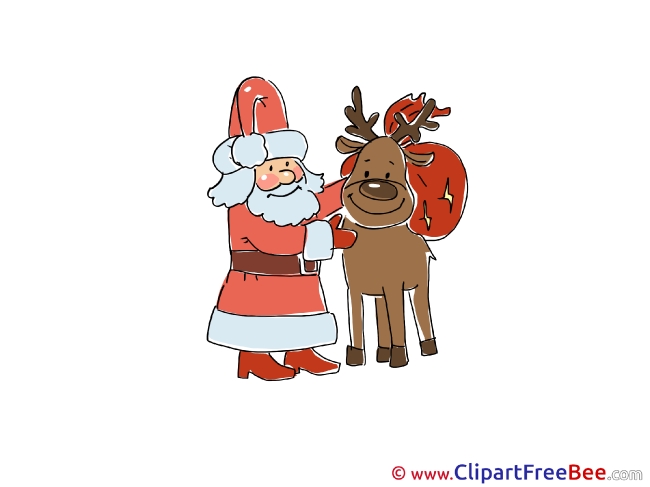 Cliparts Deer Santa Christmas for free