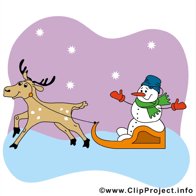 Deer and Carriage Christmas Clip Art