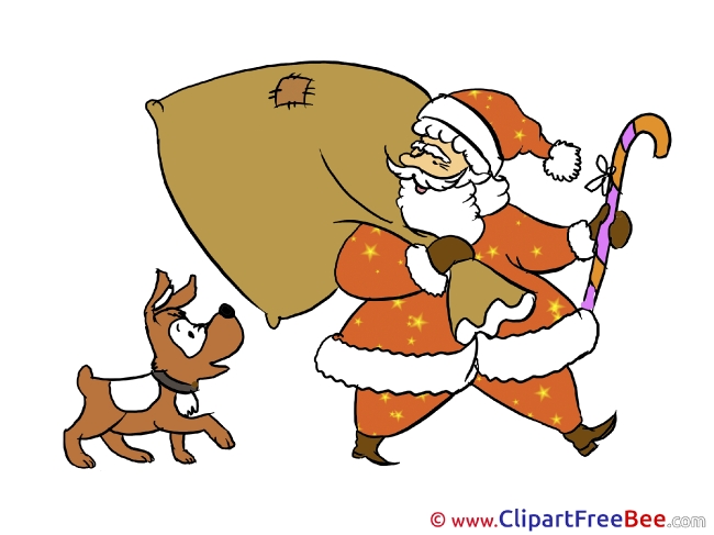 Dog Santa Claus Christmas Illustrations for free