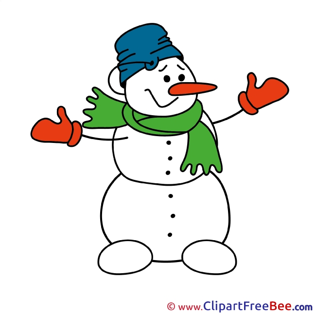 Pics Snowman Christmas Illustration