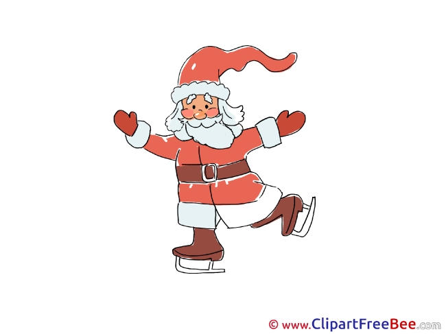 Skates Santa Claus download Clipart Christmas Cliparts