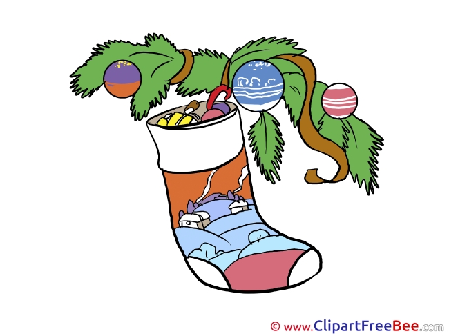 Sock printable Illustrations Christmas