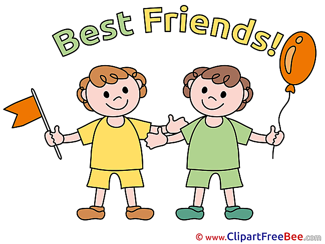 Children Boys Best Friends Clip Art for free