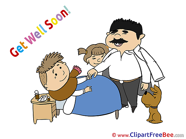 Boy Dog Father Get Well Soon Illustrations for free