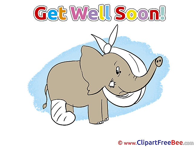 Elephant Gypsum printable Get Well Soon Images