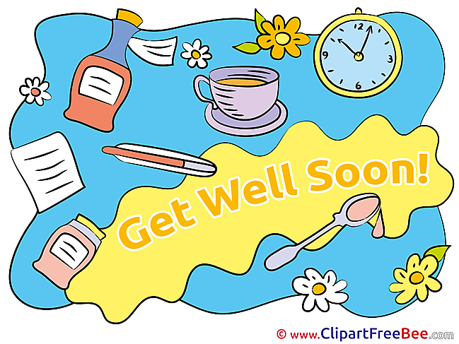 Get Well Soon Clock Pills Medicine free Illustration