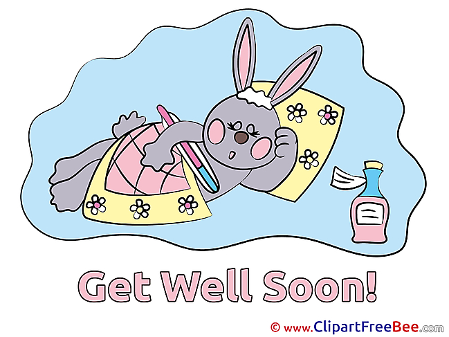 Hare Cliparts Get Well Soon for free