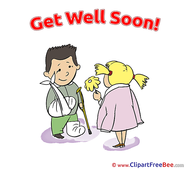 Kids Boy Girl free Cliparts Get Well Soon